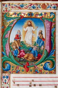 Piccolomini bibliotek: körbok, torsk. 29.13, ff. 30r med "Transfiguration", av Florentine illuminator. Detalj. av Unbekannter Künstler