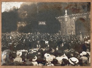 Pilgrimsfärd till Lourdes. (s/v bild av Unbekannter Künstler