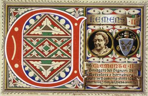 Påven Clemens II (1046-1047). Kromolitografi från 1903. av Unbekannter Künstler