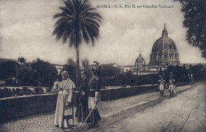 Påven Pius X (1835-1914) går genom Roms gator - Vykort 1903-1914 av William M. Timlin