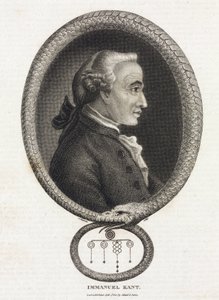 Porträtt av filosofen Immanuel Kant (1724-1804), i en ram formad av en orm som biter i svansen av Unbekannt