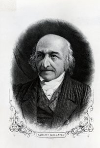 Porträtt av Albert Gallatin (1761-1849) (gravyr) av Unbekannt