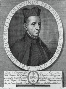 Porträtt av Lorenzo Ricci (1703-1775), italiensk jesuit och 18:e överordnade generalen för Jesu Society, gravyr av William M. Timlin