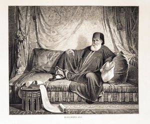 Porträtt av Mehemet Ali (1769-1849) vice kung av Egypten Illustration från Atlas of Egypt av Unknown