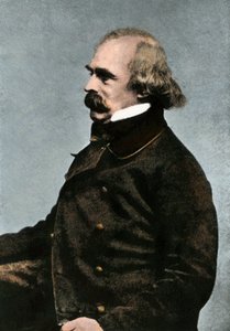 Porträtt av Nathaniel Hawthorne (1804-1864), amerikansk författare, ca 1862 eller 1863 - Colorisee-fotografi 1800-tal - (Nathaniel Hawthorne, ca 1862 eller 1863 - Handkolorerad rasterkopia av ett foto taget i Boston) av Unbekannter Künstler