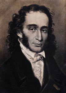 Porträtt av Niccolo Paganini (gravyr) av Unbekannter Künstler