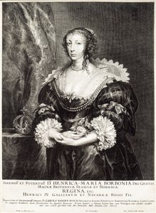 Porträtt av drottning Henrietta Maria de Bourbon av Unbekannt