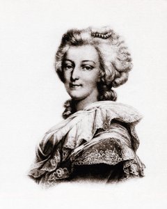 Porträtt av Frankrikes drottning Marie Antoinette av Österrike (1755-1793) Gravyr från 1800-talet av Unbekannter Künstler
