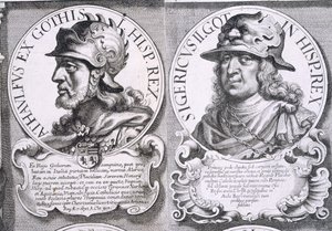 Porträtt av Ataulf och Sigeric (litho) av Unbekannt