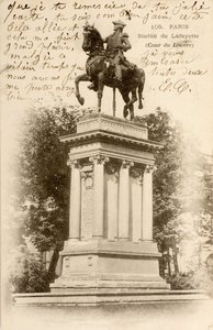 Vykort/Staty av Lafayette/Louvrens domstol/Paris/Seine/Ile de France/Frankrike av William M. Timlin
