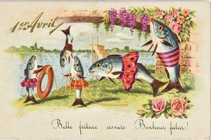 Vykort: 1 april/april fisk av Unbekannt