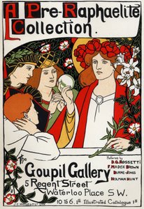 Prerafaelitutställning på Goupil Gallery, London, ca 1897 (affisch) av Unbekannter Künstler