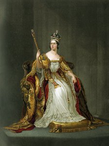 Drottning Victoria av England i sin kröningsdräkt 1837 av Unbekannter Künstler