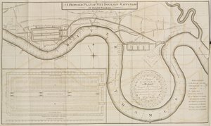 Ralph Walkers föreslagna plan för Wet Docks i Wapping, London av Unbekannt