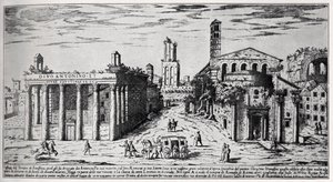 Forum Romanum 1500-talet (gravyr) av Unbekannter Künstler