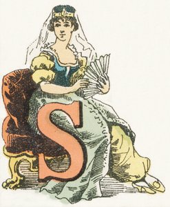 S - Sultane - Barnsligt alfabet, Editions Gordinne 1920 (gravyr) av Unbekannt