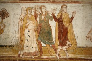 Saint-Savin klostermålning: Abraham och Lot splittrades, Saint-Savin-sur-Gartempe, Frankrike av Unbekannt