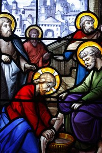 Saint Aignan Church Jesus tvättar fötterna på sina lärjungar, Chartres, Frankrike av Unbekannt