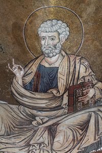 Sankt Peter Mosaik inuti katedralen Santa Maria Nuova 1100-talet Monreale, Sicilia av William M. Timlin
