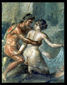 Satyr och Maenad, detalj från en väggmålning i Pompeji av Unbekannter Künstler
