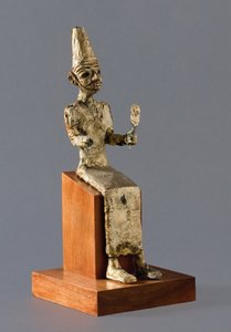 Sittande statyett av Baal, den kanaaneiska krigsguden, Megiddo, ca 1300-1200 f.Kr. av Unbekannt