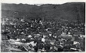 Serbien, Monastir: allmän utsikt över staden, Monastir kallas desormais Bitola och ligger i Macedoine - Vykort 1914-1918 av William M. Timlin