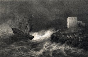 Skeppsbrott av tegelstenarna "Aventure" och "Silene" på den algeriska kusten, 15 maj av Unbekannter Künstler
