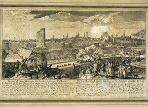 Spanien: Spanska tronföljdskriget (1714). Belägringen av Barcelona (gravyr) av Unbekannter Künstler