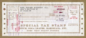 Särskild skattestämpel för medicinsk Opium, Coca Leaves och Marijuana av Unbekannt