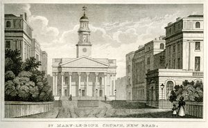 St Mary-le-bone kyrka, New Road av Unbekannt