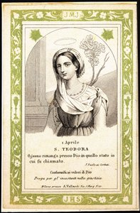 St. Theodora, tidigt 1900-tal (gravyr) av Unbekannter Künstler