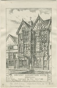 Stafford - Maids Head Inn: litografi och [?mitten av 1800-talet] av Unbekannt