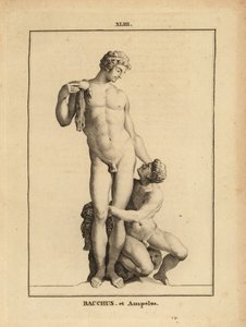Staty av Bacchus, den romerska vinguden, och hans älskare satyrpojken Ampelus av Unbekannt