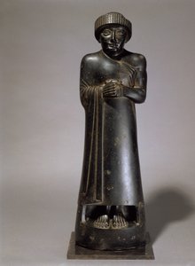 Staty av Gudea, Prince of Lagash, nysumerisk, från Telloh, antika Girsu, c.2130 f.Kr. (diorit) av Unbekannt