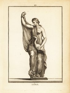 Staty av Leda, etolisk prinsessa senare drottning av Sparta, förförd av Zeus i form av en svan av Unbekannt