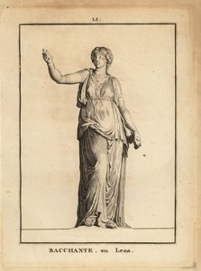 Staty av en Bacchante, anhängare av den romerska vinguden Bacchus, med druvor av Unbekannt