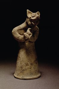 Statyett av en lejonhövdad demon, Mesopotamien, c.5000-1000 f.Kr. (terrakotta) av Unbekannt