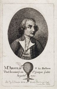 Stuart Amos Arnold, engelsk aeronaut, c 1785 av Unbekannt