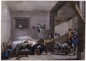 Condorcets självmord, slutet av 1700-talet (gravyr) av Unbekannter Künstler
