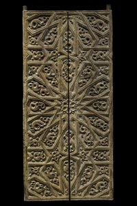 Tabernakeldörr. Spanien, omkring 1450-1500. Snidat och målat trä. Musée du Louvren av William M. Timlin