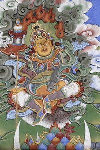 De tusen buddhas tempel Dashang Kagyu Ling-församlingen Templets väktare, La Boulaye, Frankrike av Unbekannt