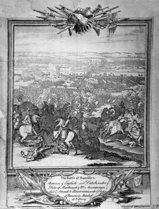 Slaget vid Ramillies, ca 1780 (gravyr) av Unbekannt