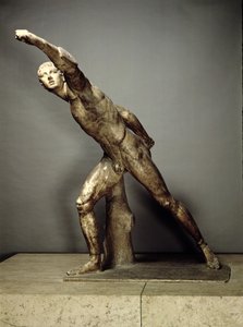 Borghese-gladiatorn, grekisk, c.50 f.Kr. (marmor) (se även 98022) av Unbekannt