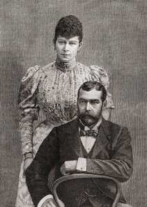 Hertigen och hertiginnan av Cornwall, George V och hans fru Mary av Teck. av Unbekannt