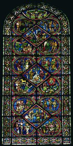 Utvisningen ur Edens lustgård, liknelsen om den barmhärtige samariten, Passionen och andra bibliska scener, från ambulatoriet av Unbekannt
