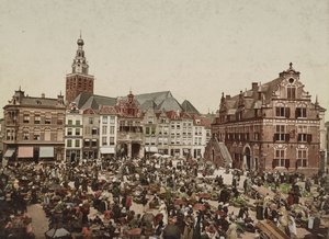 Den stora marknaden, Nijmegen, ca 1900 av Unbekannt