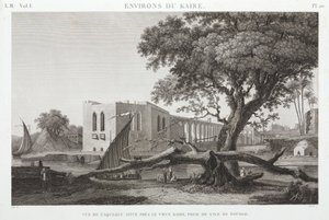 Akvedukten vid Gamla Kairo, från ön Roudah, Egypten, ca 1798 av Unbekannt