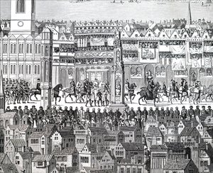 Kung Edward VI:s kröningståg. av Unbekannt
