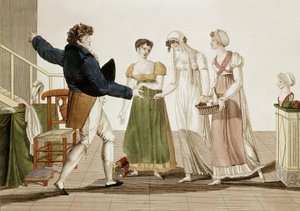 Modeskaparen vid tiden för det första kejsardömet i Frankrike (1804-1815), gravyr av Unbekannter Künstler