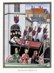 Begravningståget för kung Rikard II av England (1367-1400), från slottet Pontefract till Saint Paul-katedralen i London (England) av Unbekannter Künstler